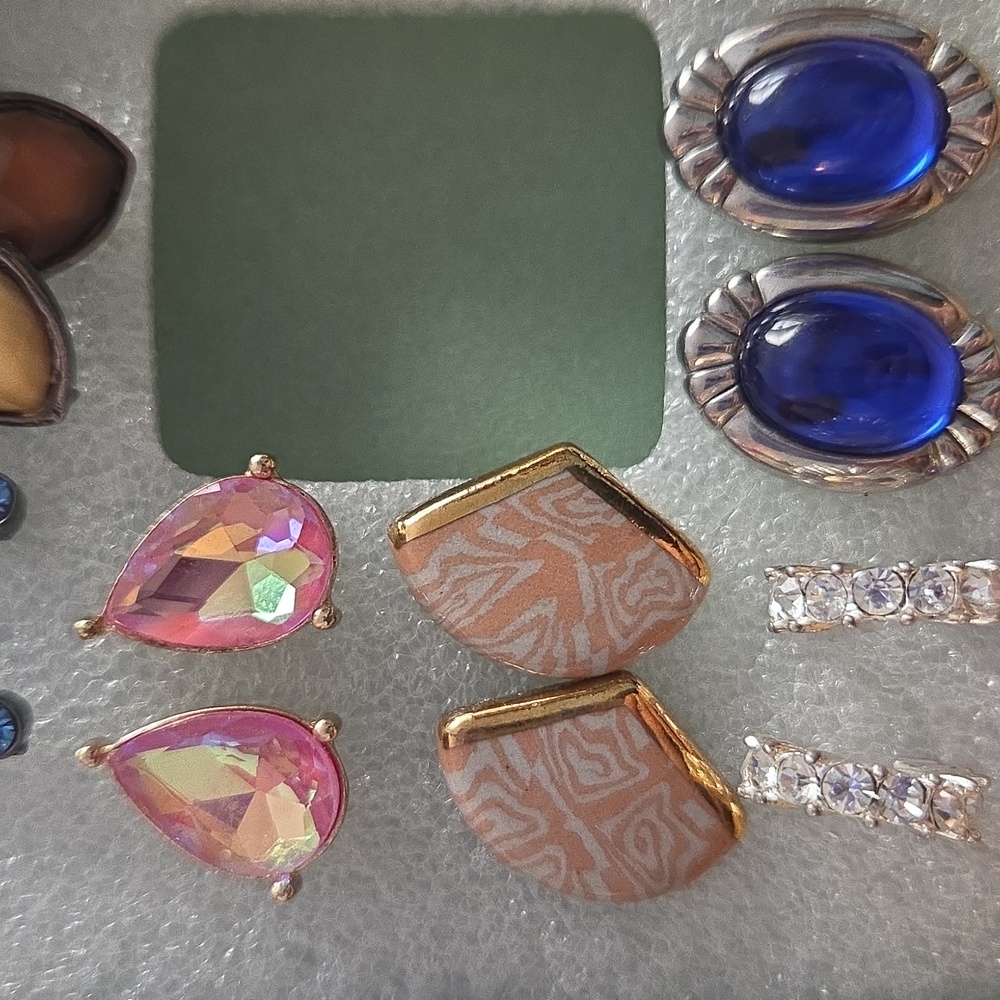 14 Set of Multi-Color Vintage & Modern Earrings Lot / Bundle - Picture 4 of 7